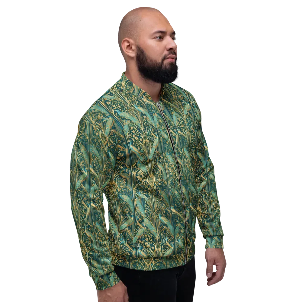 Peacock Nouveau on Bomber Jacket — Right