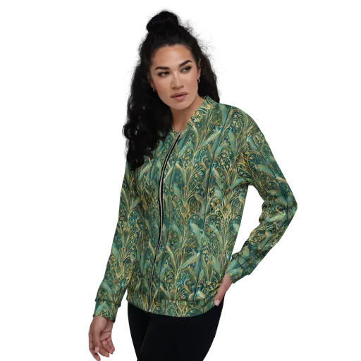 Peacock Nouveau on a Bomber Jacket