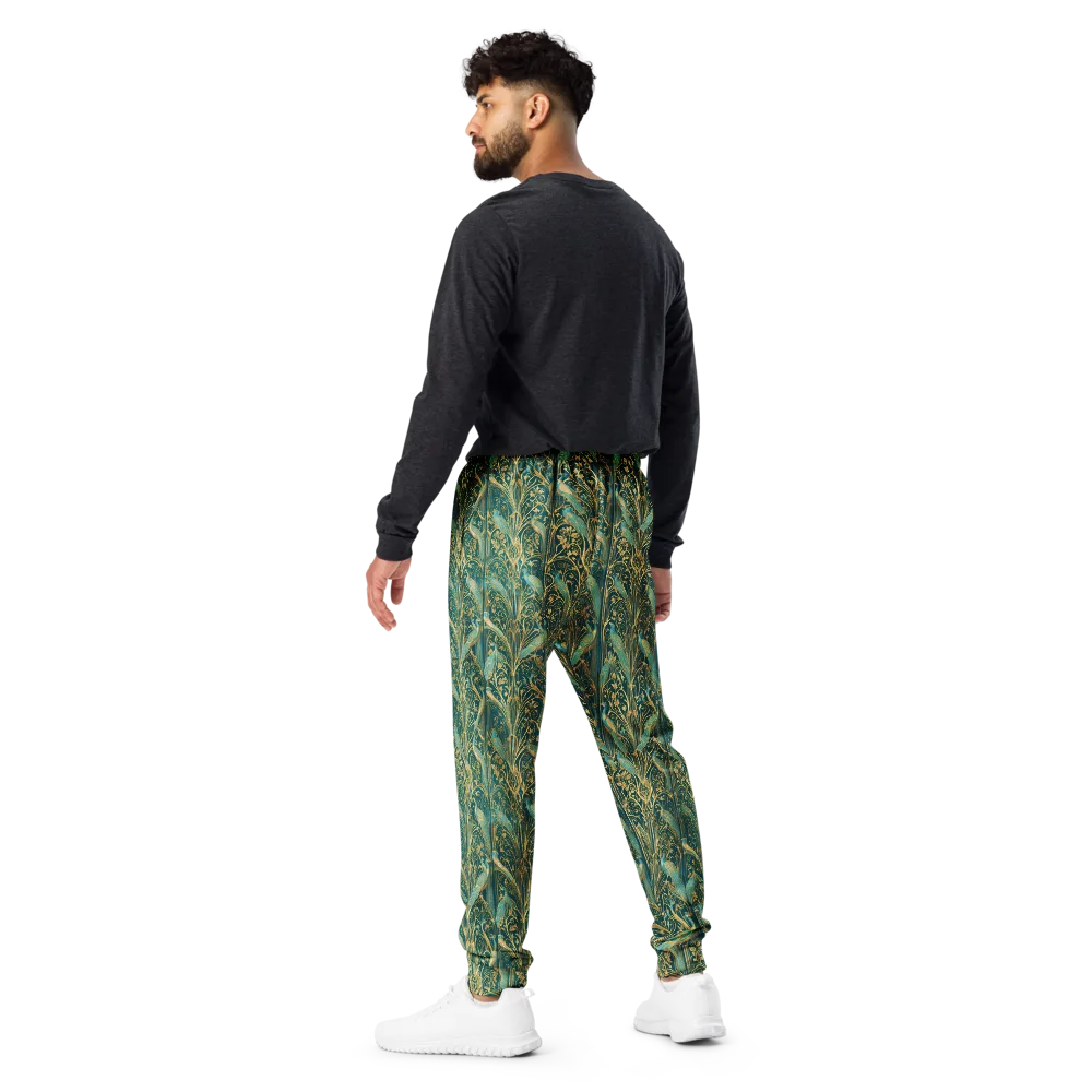 Peacock Nouveau on Men's Joggers — Back