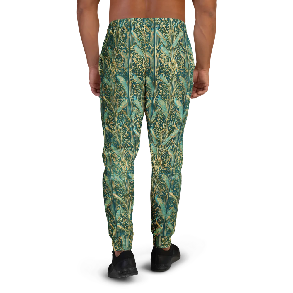 Peacock Nouveau on Men's Joggers — Back