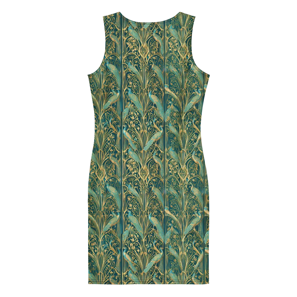 Peacock Nouveau on Bodycon Dress — Back