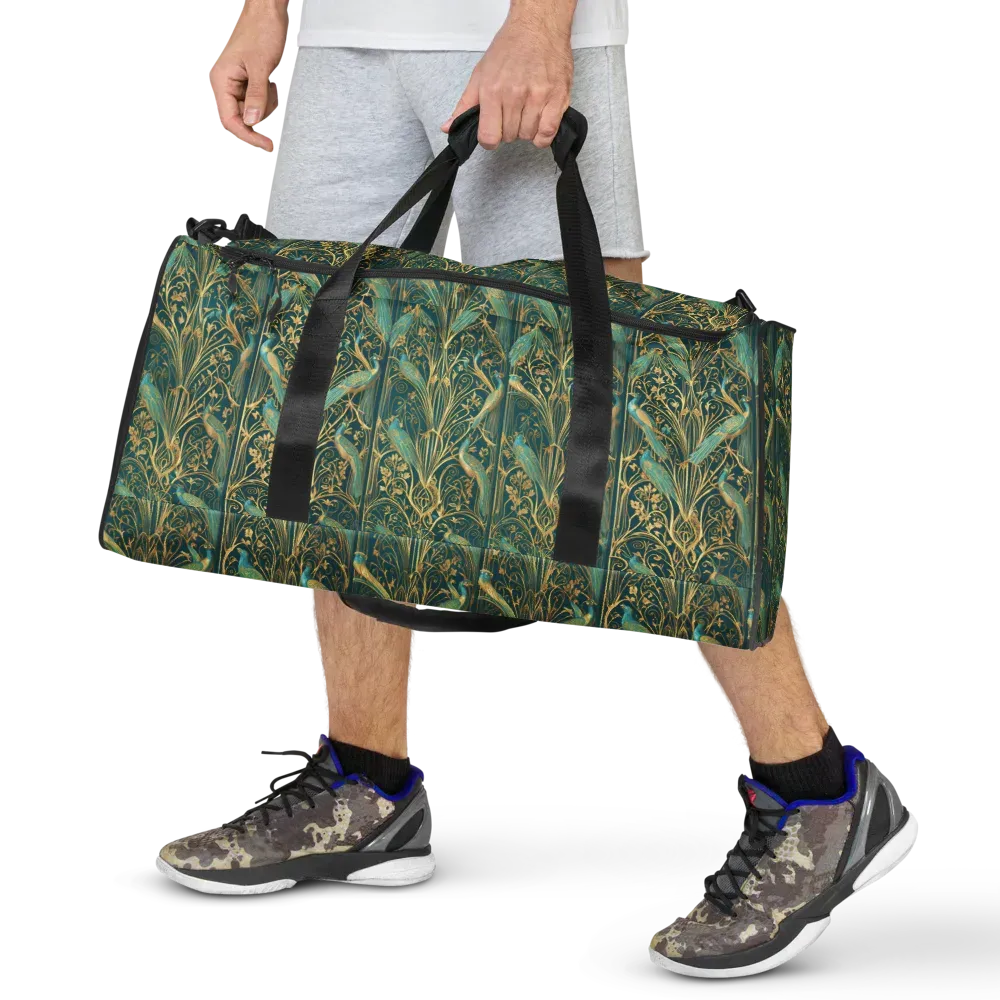Peacock Nouveau on Duffle Bag — Front