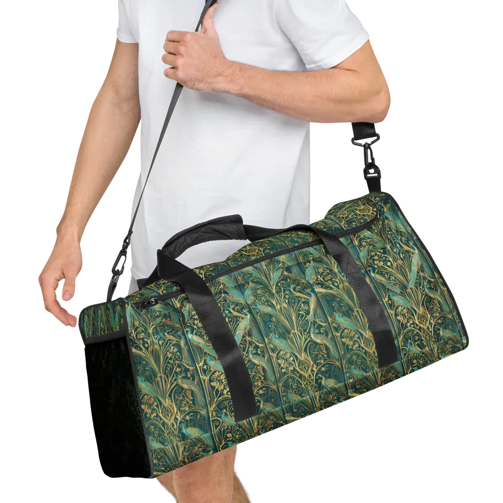 Peacock Nouveau on Duffle Bag — Right Front