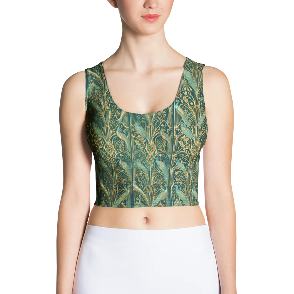 Peacock Nouveau on Crop Top — Front