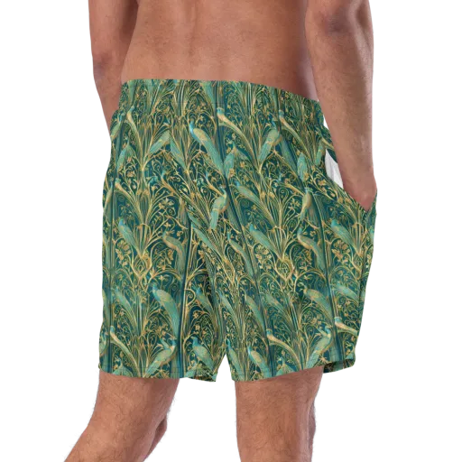 Peacock Nouveau on a Swim Trunks