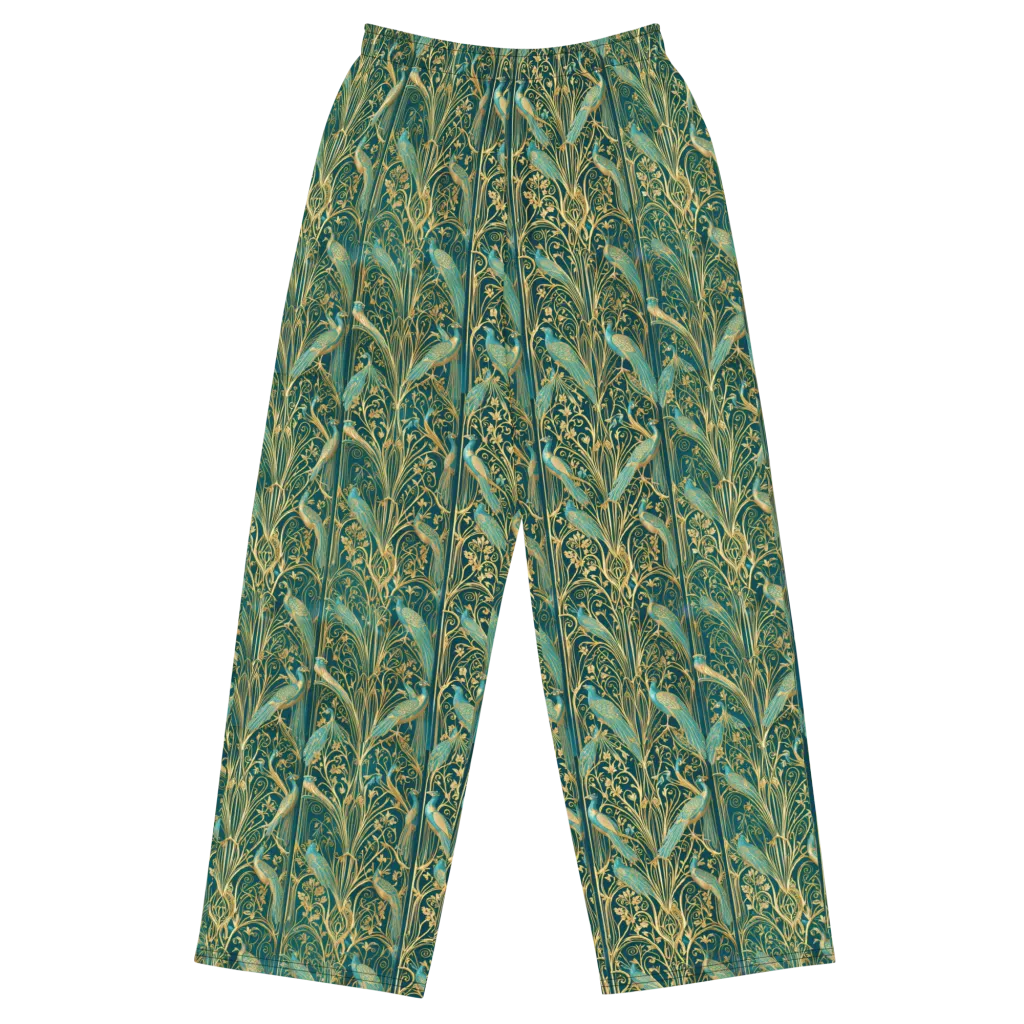 Peacock Nouveau on Wide-Leg Pants — Front