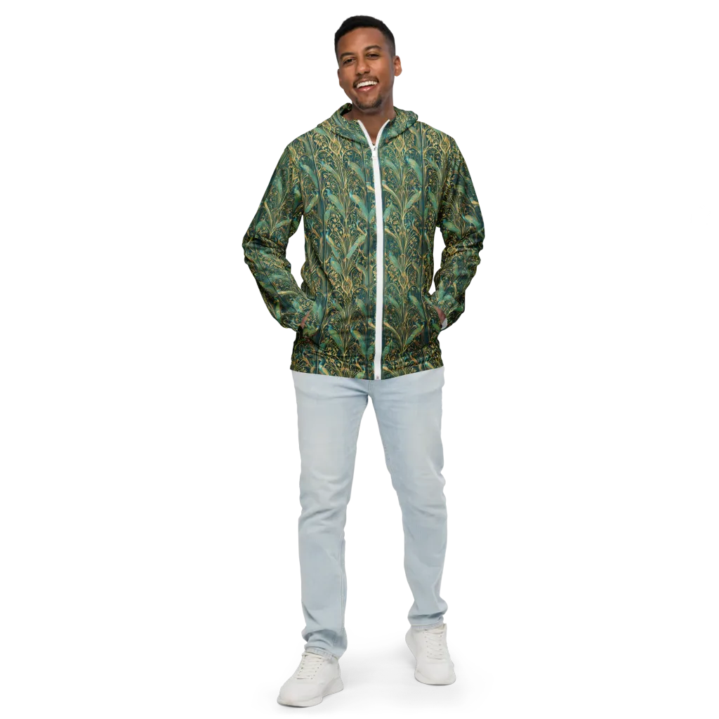 Peacock Nouveau on Men's Windbreaker — Front