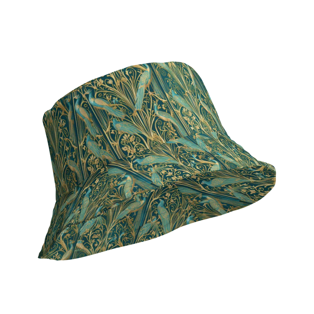 Peacock Nouveau on Reversible Bucket Hat — Product details Outside