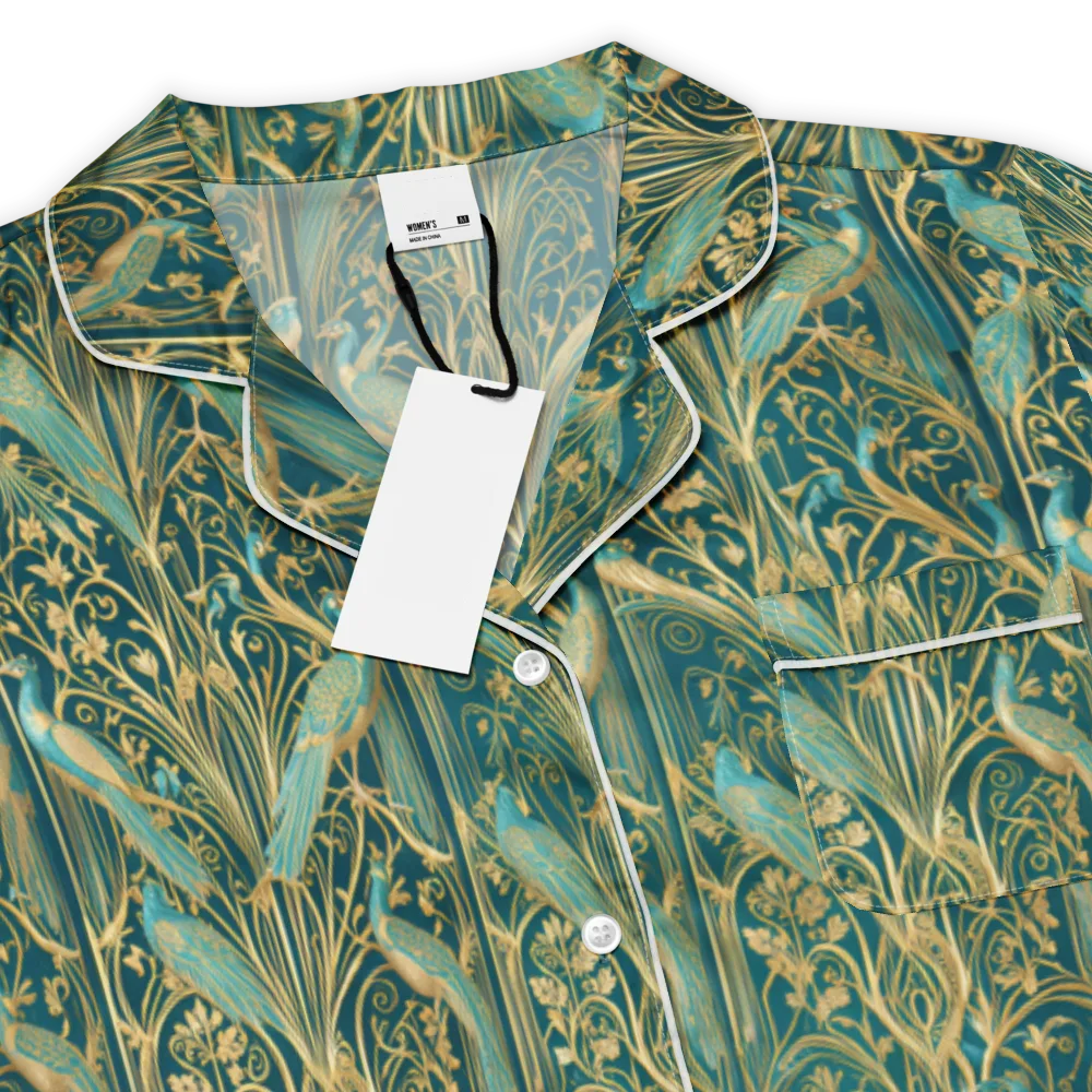 Peacock Nouveau on Women's Short Sleeve Pajama Top — Product details