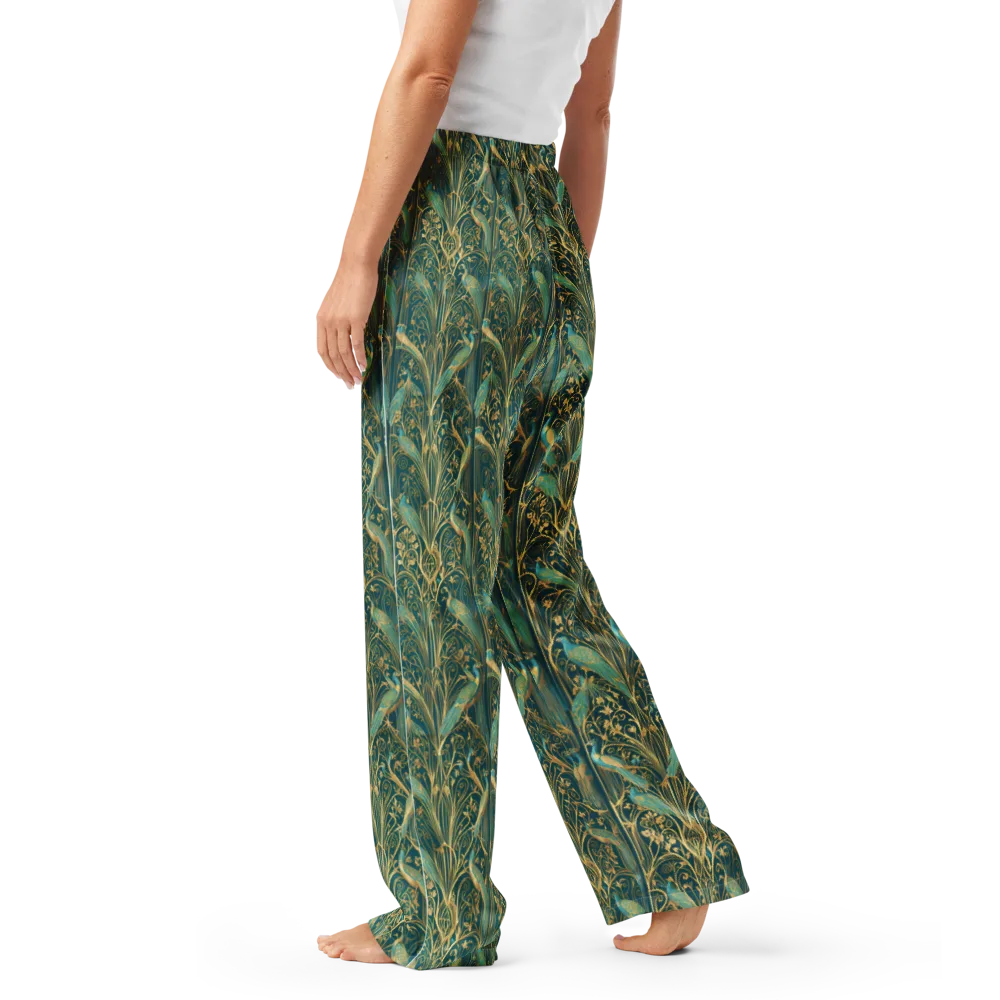Peacock Nouveau on Women's Pajama Pants — Left