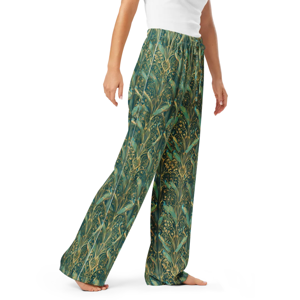 Peacock Nouveau on Women's Pajama Pants — Right Front
