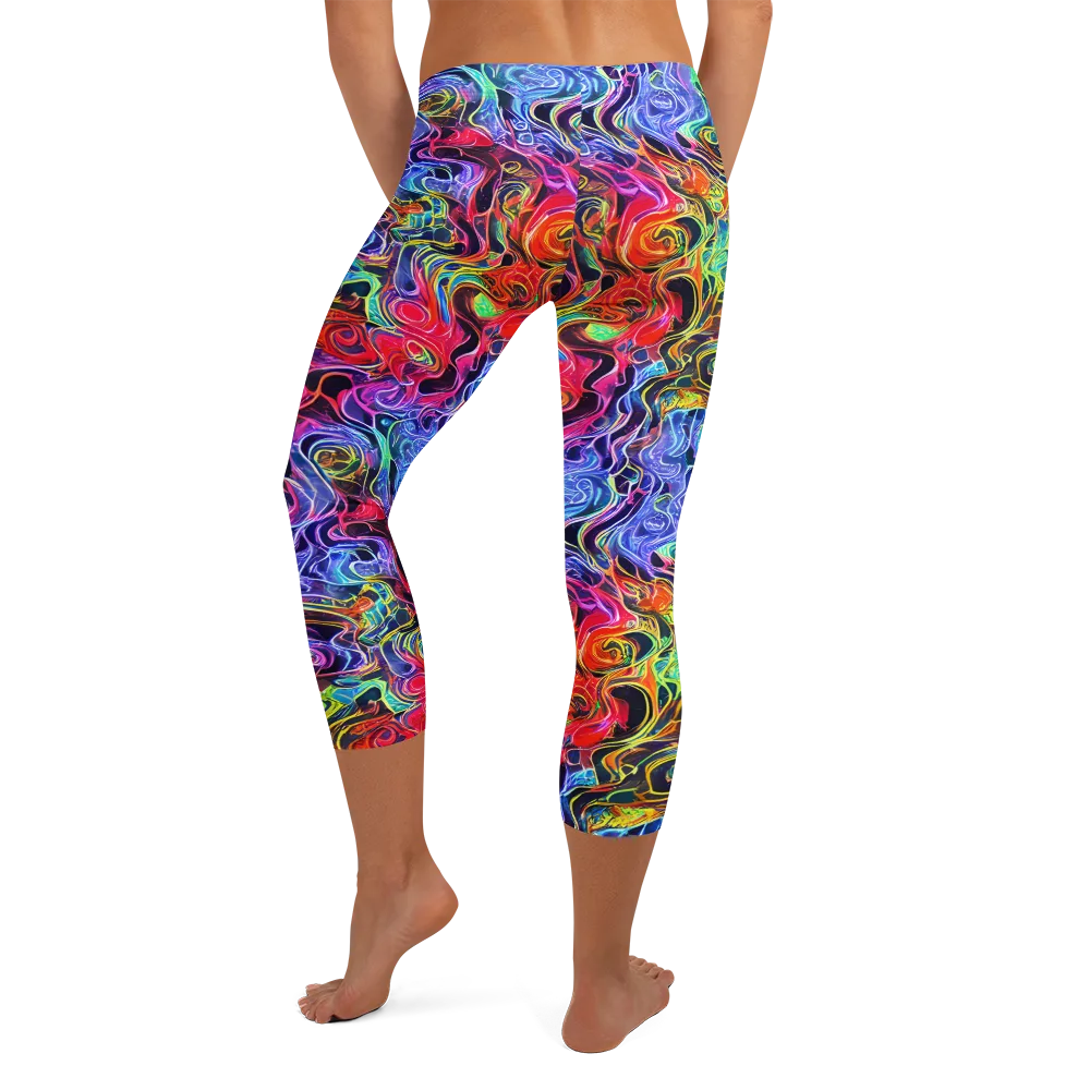 Riotous Aurora on Capri Leggings — Back