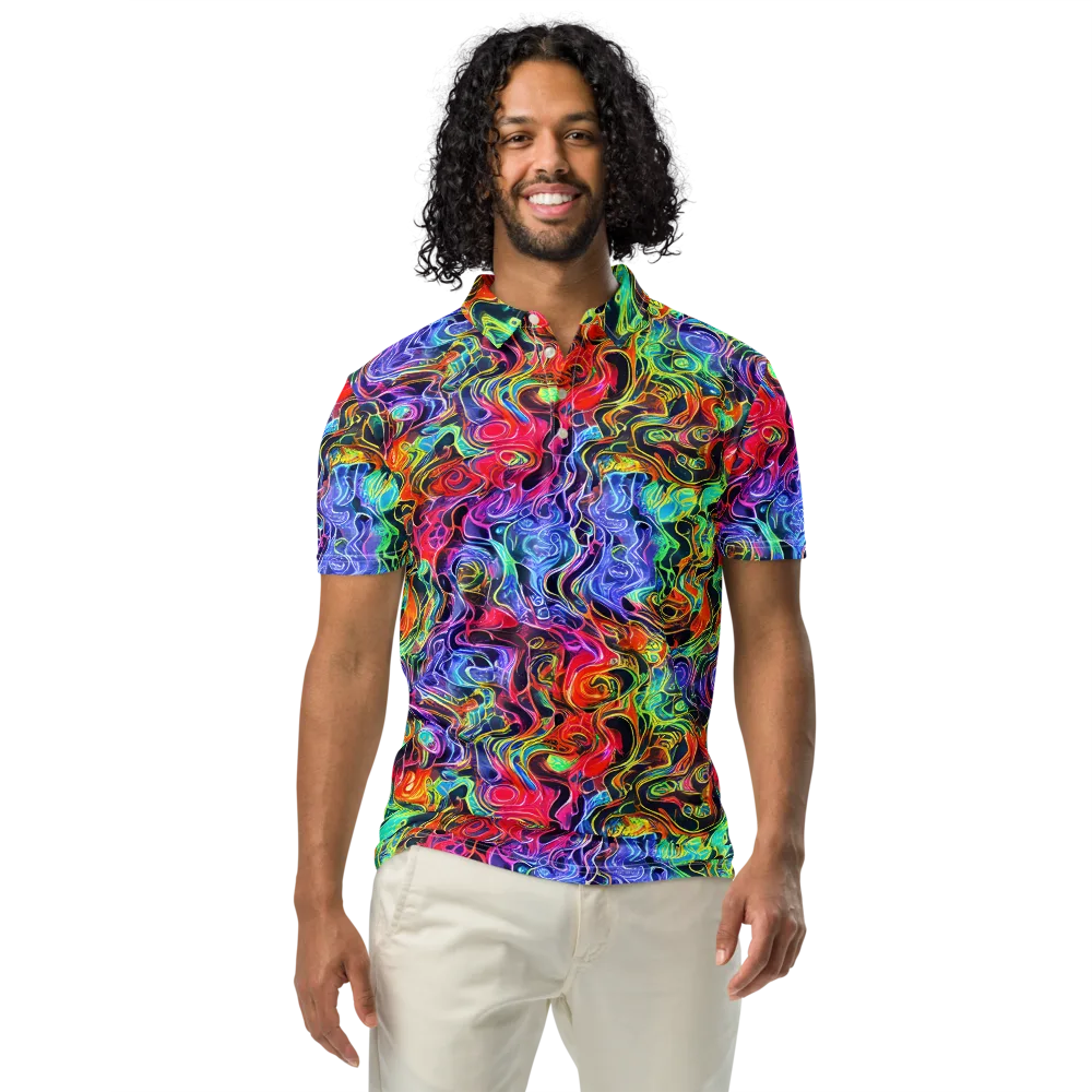 Riotous Aurora on Men's Slim Fit Polo Shirt — Front