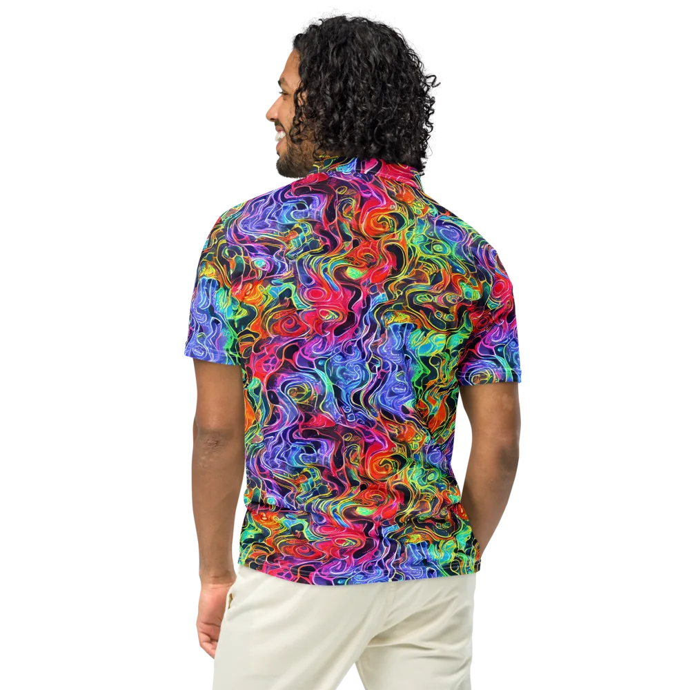 Riotous Aurora on Men's Slim Fit Polo Shirt — Back