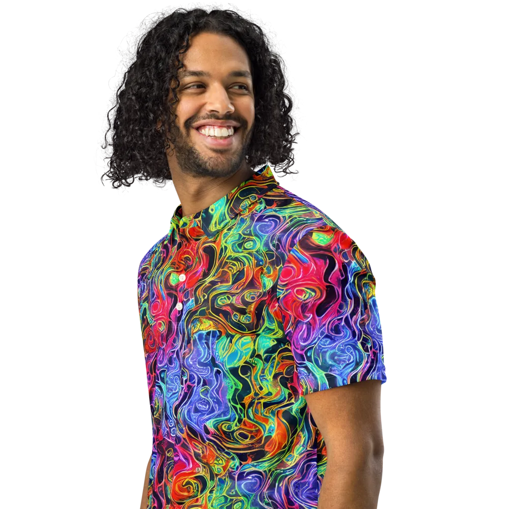 Riotous Aurora on Men's Slim Fit Polo Shirt — Left Front