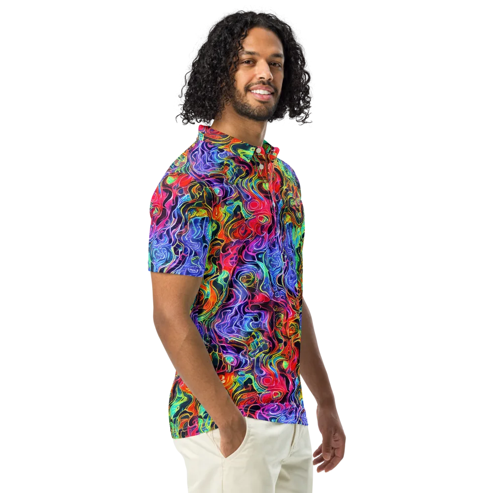 Riotous Aurora on Men's Slim Fit Polo Shirt — Right Front