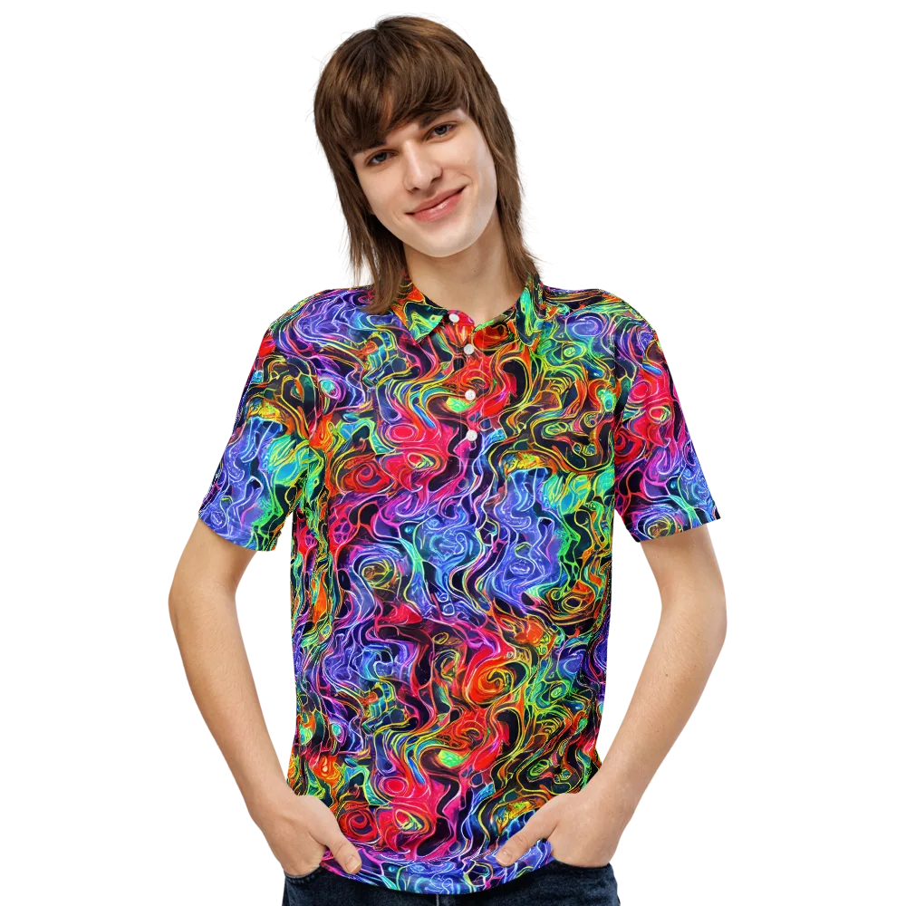 Riotous Aurora on Men's Slim Fit Polo Shirt — Front