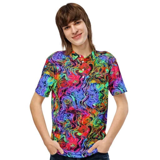 Riotous Aurora on a Men's Slim Fit Polo Shirt