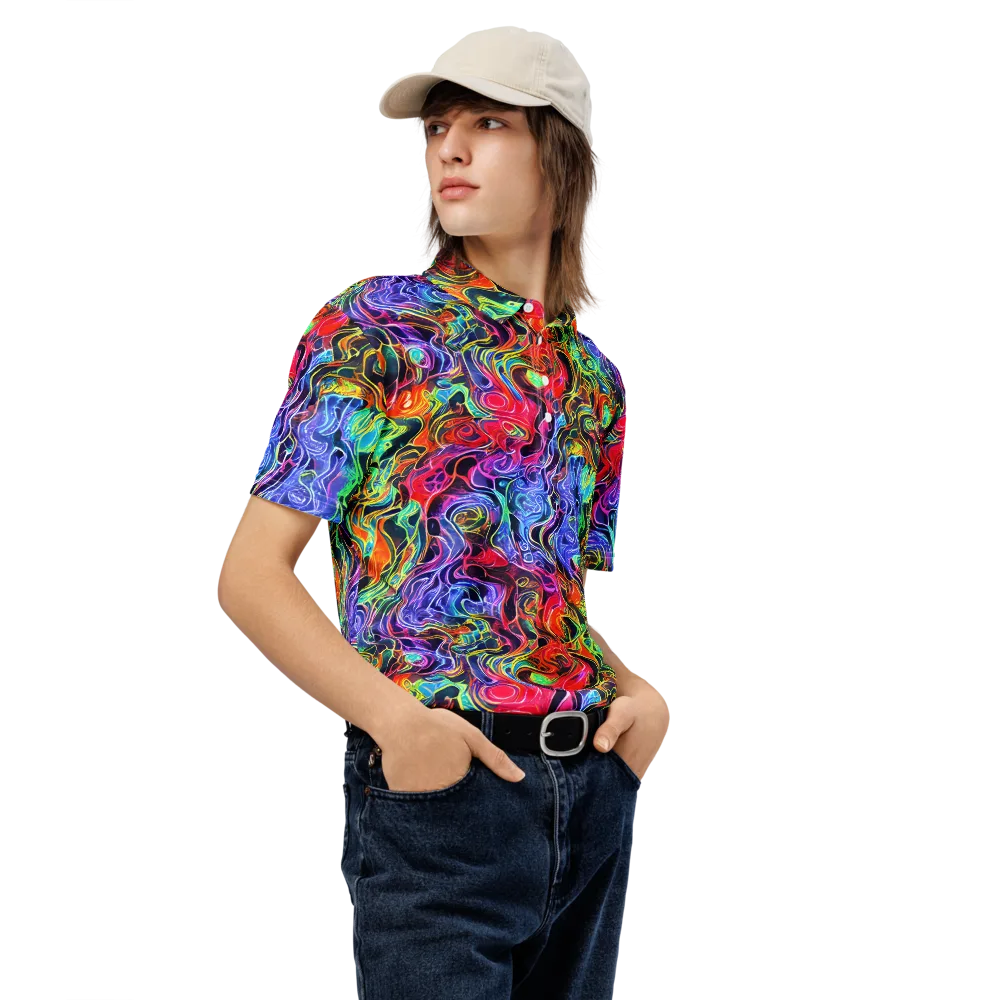 Riotous Aurora on Men's Slim Fit Polo Shirt — Right Front
