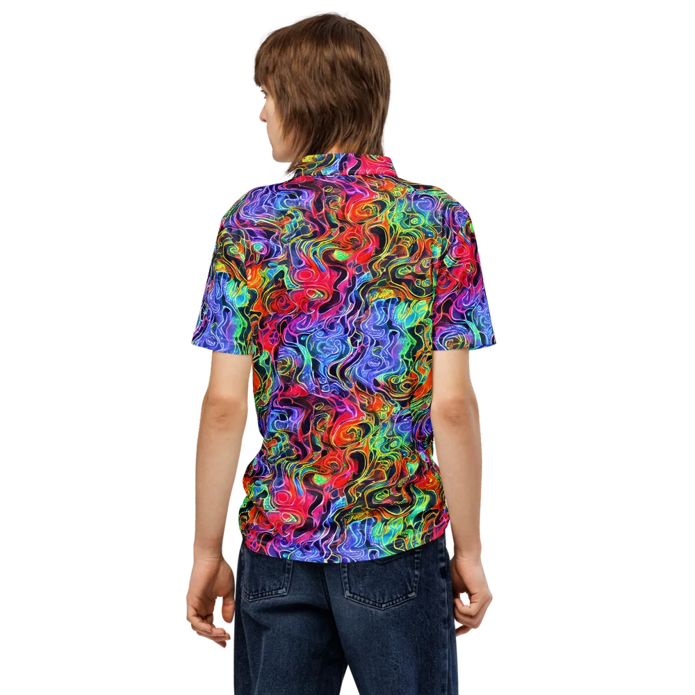 Riotous Aurora on Men's Slim Fit Polo Shirt — Back