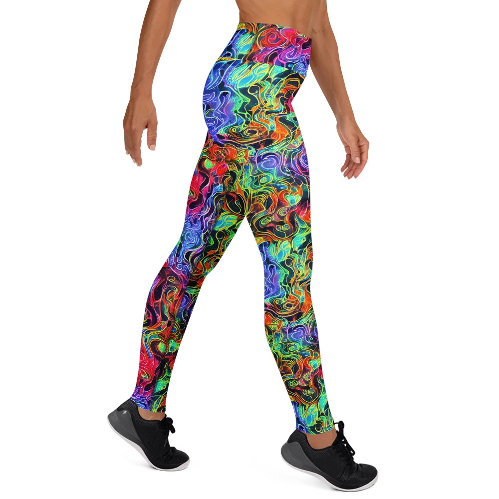 Riotous Aurora on Yoga Leggings — Right