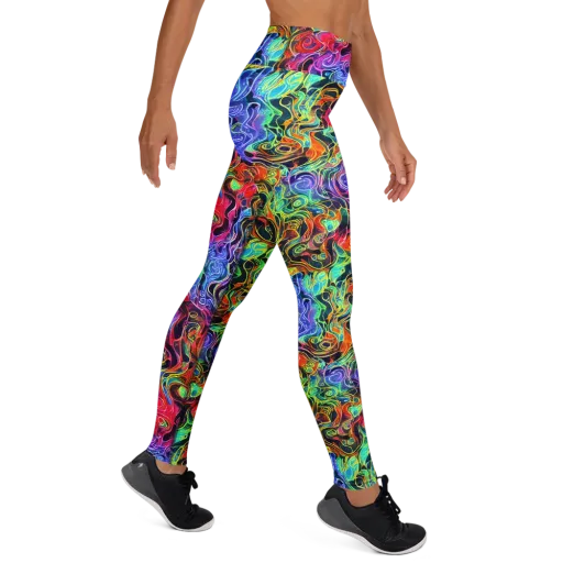 Riotous Aurora on a Yoga Leggings
