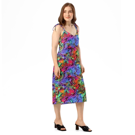 Riotous Aurora on a Slip Dress
