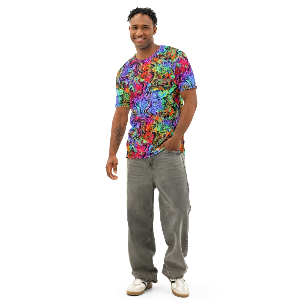 Riotous Aurora on Men's Cotton Crew Neck T-Shirt — Front