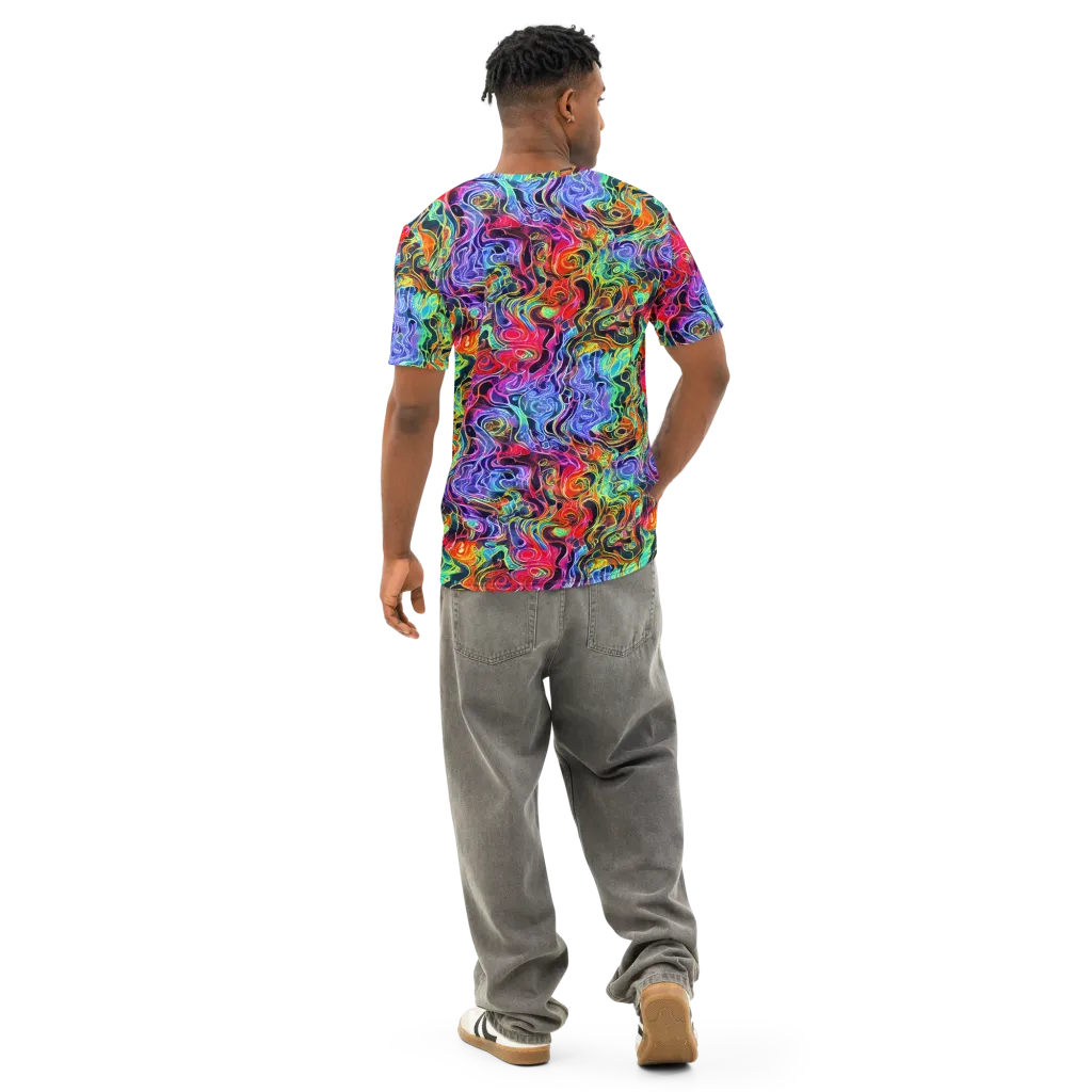 Riotous Aurora on Men's Cotton Crew Neck T-Shirt — Back