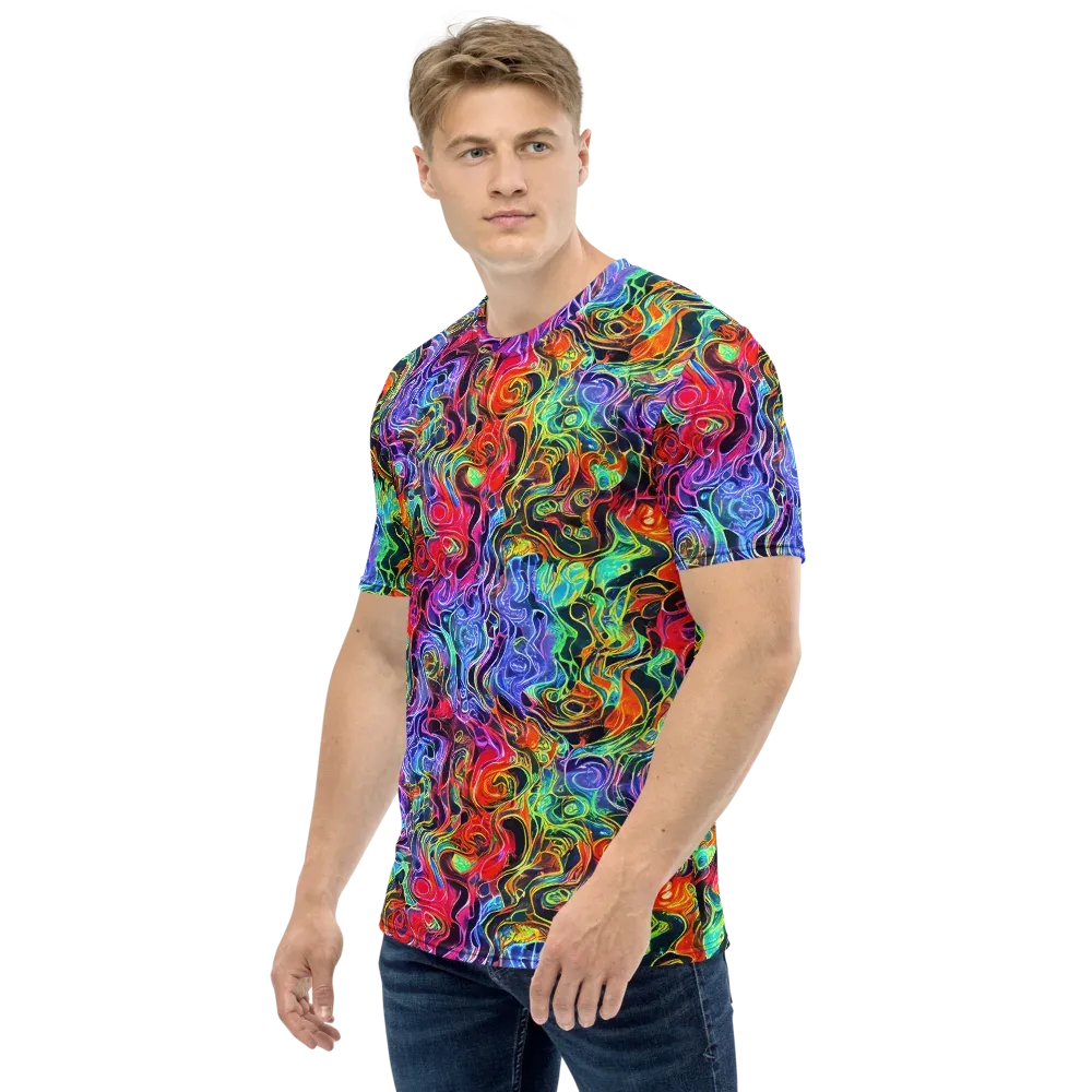 Riotous Aurora on Men's Crew Neck T-Shirt — Left