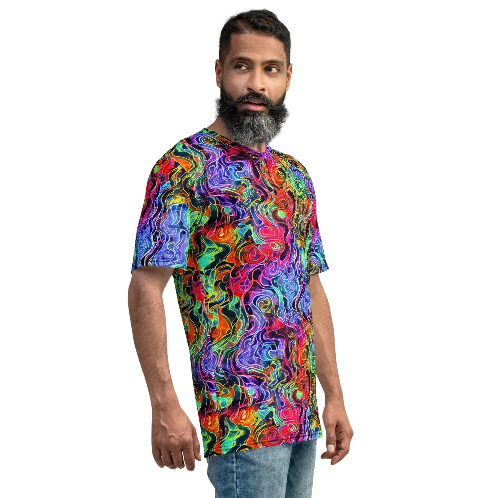 Riotous Aurora on Men's Crew Neck T-Shirt — Right