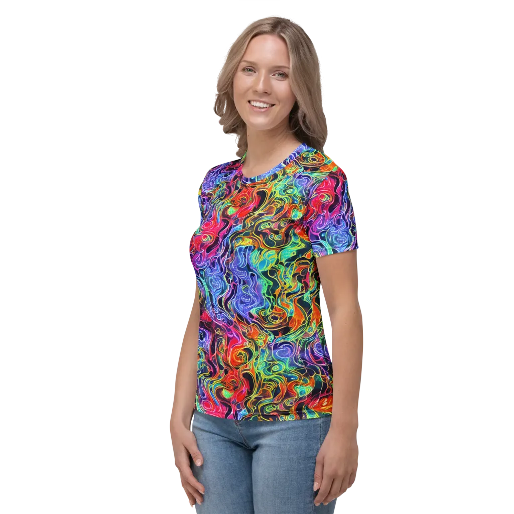 Riotous Aurora on Women's Crew Neck T-Shirt — Left