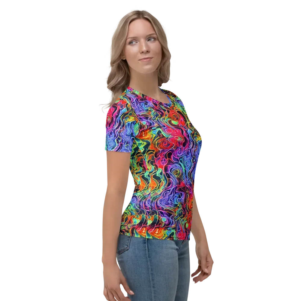 Riotous Aurora on Women's Crew Neck T-Shirt — Right
