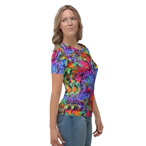 Riotous Aurora on a Women's Crew Neck T-Shirt