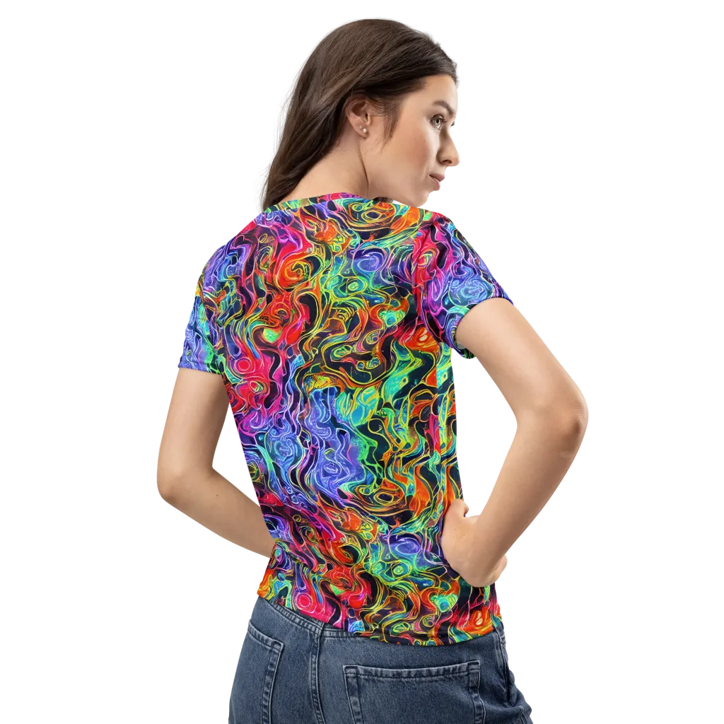 Riotous Aurora on Women's Crew Neck T-Shirt — Back