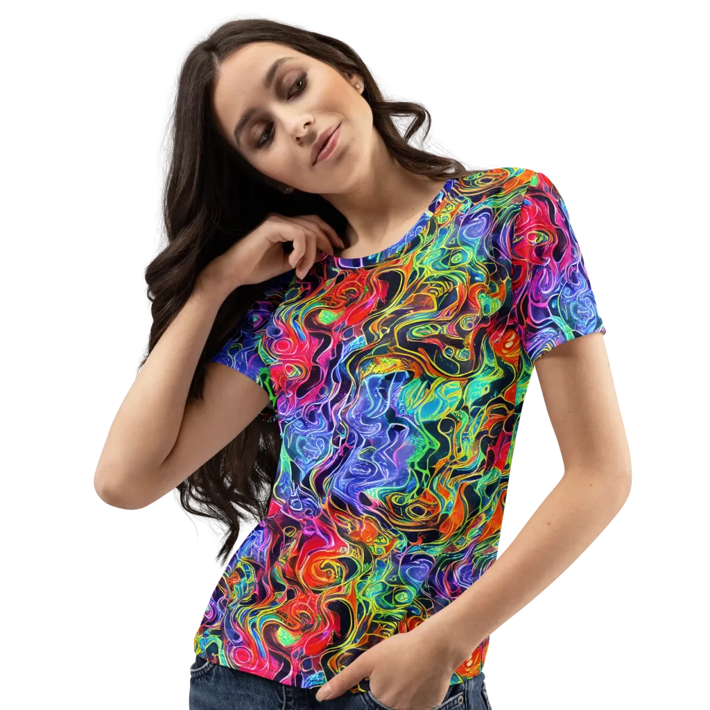 Riotous Aurora on Women's Crew Neck T-Shirt — Left Front
