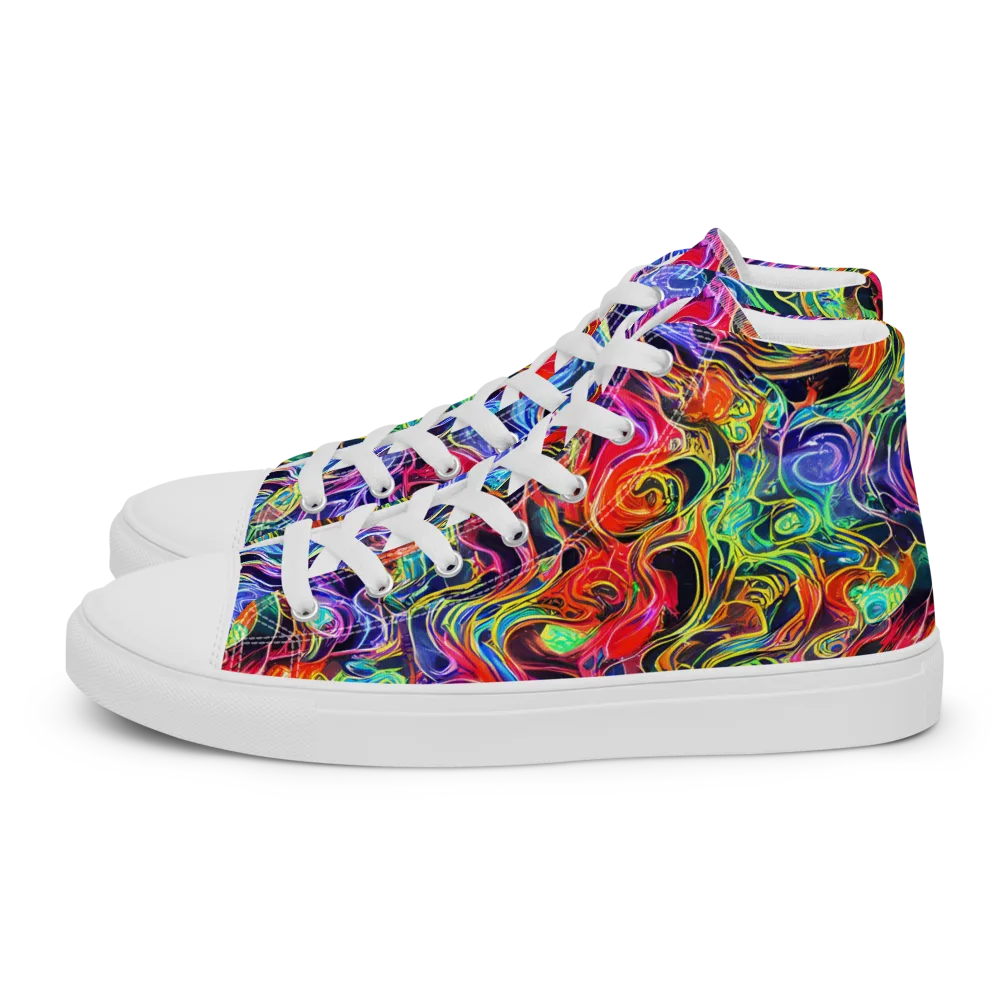 Riotous Aurora on Women's High Top Canvas Shoes — Left