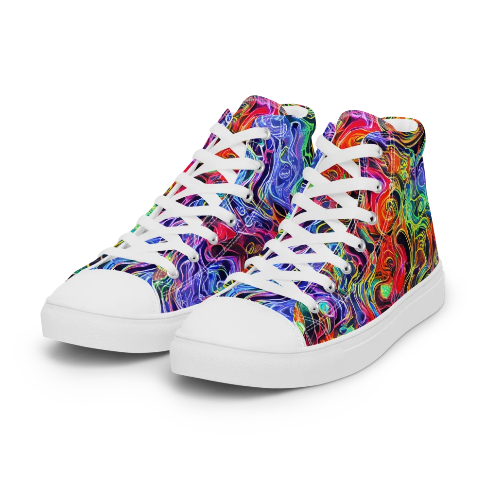 Riotous Aurora on Women's High Top Canvas Shoes — Left Front