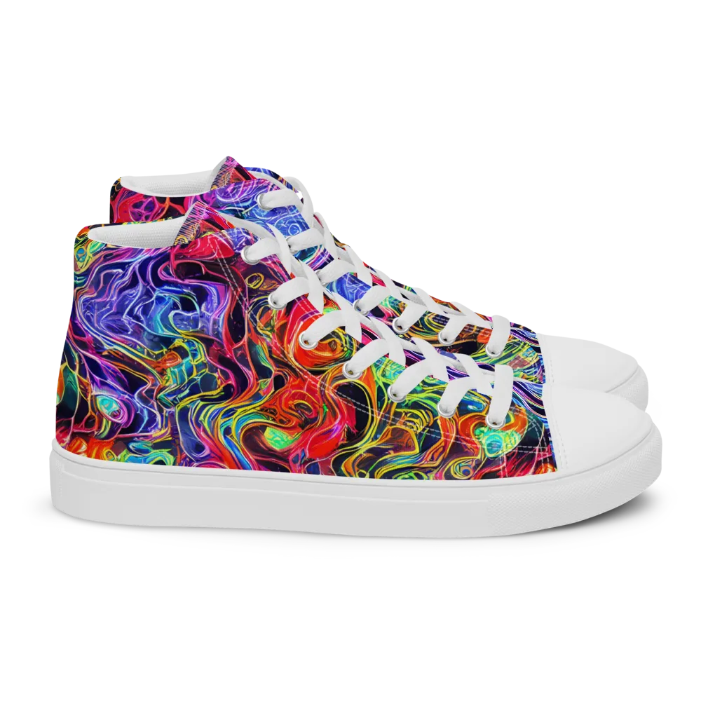 Riotous Aurora on Women's High Top Canvas Shoes — Right