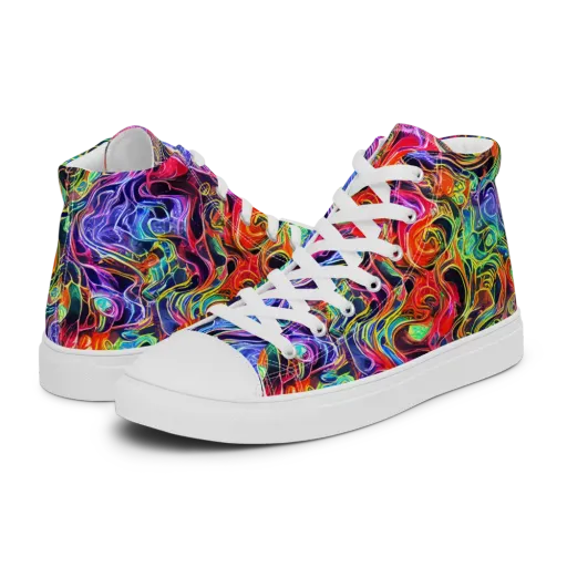 Riotous Aurora on a Women's High Top Canvas Shoes