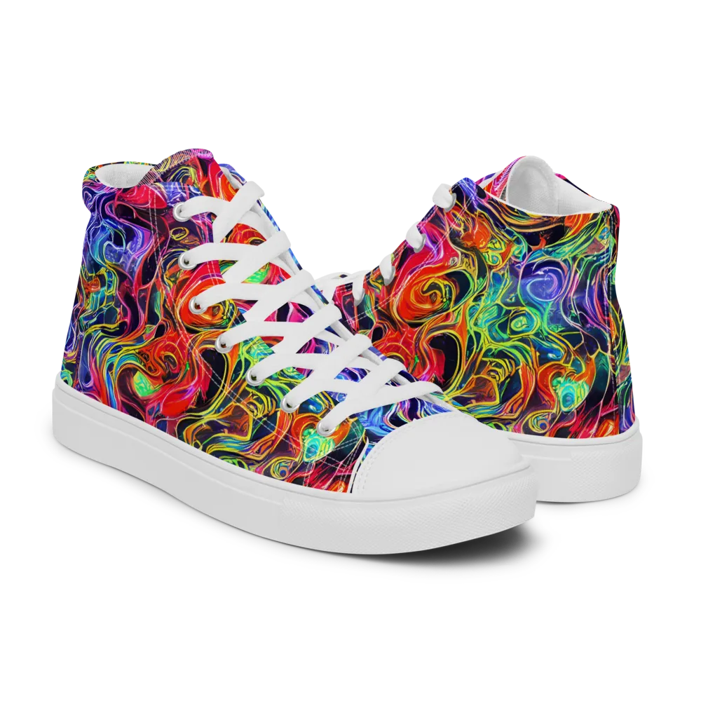 Riotous Aurora on Women's High Top Canvas Shoes — Right