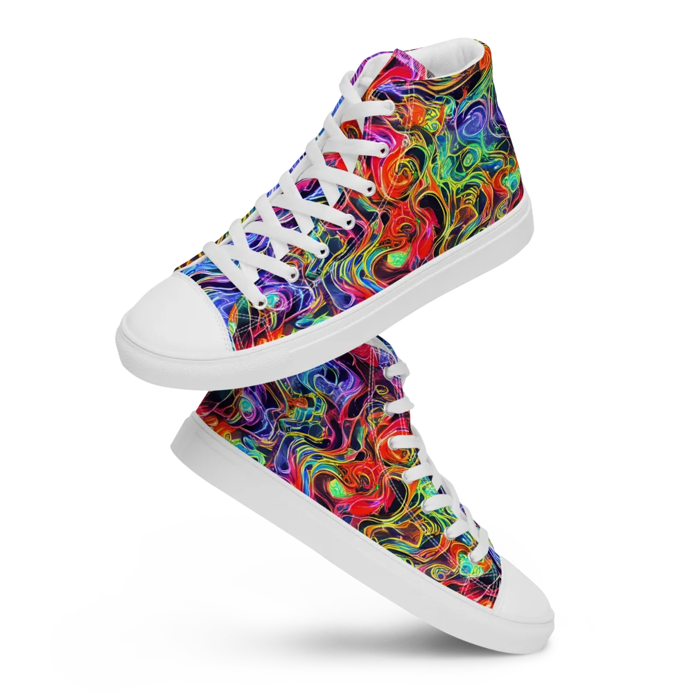 Riotous Aurora on Women's High Top Canvas Shoes — Front