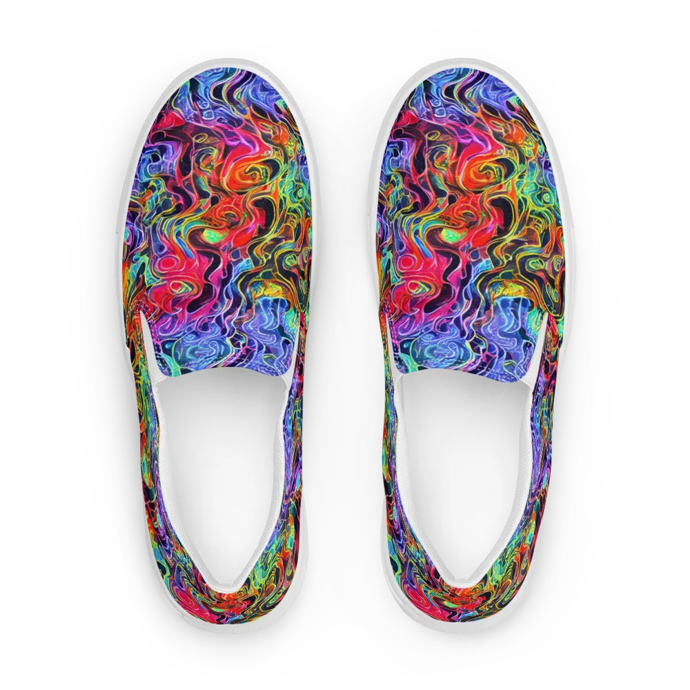 Riotous Aurora on Men's Slip-On Canvas Shoes — Front