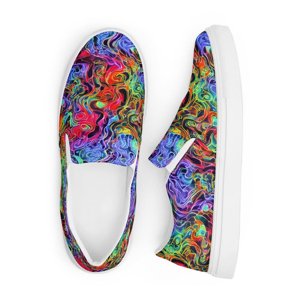 Riotous Aurora on Men's Slip-On Canvas Shoes — Front