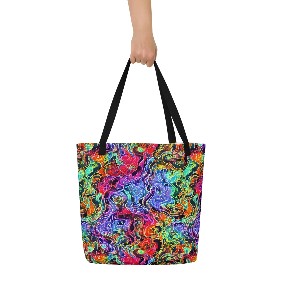 Riotous Aurora on Large Tote Bag W/ Pocket — Front