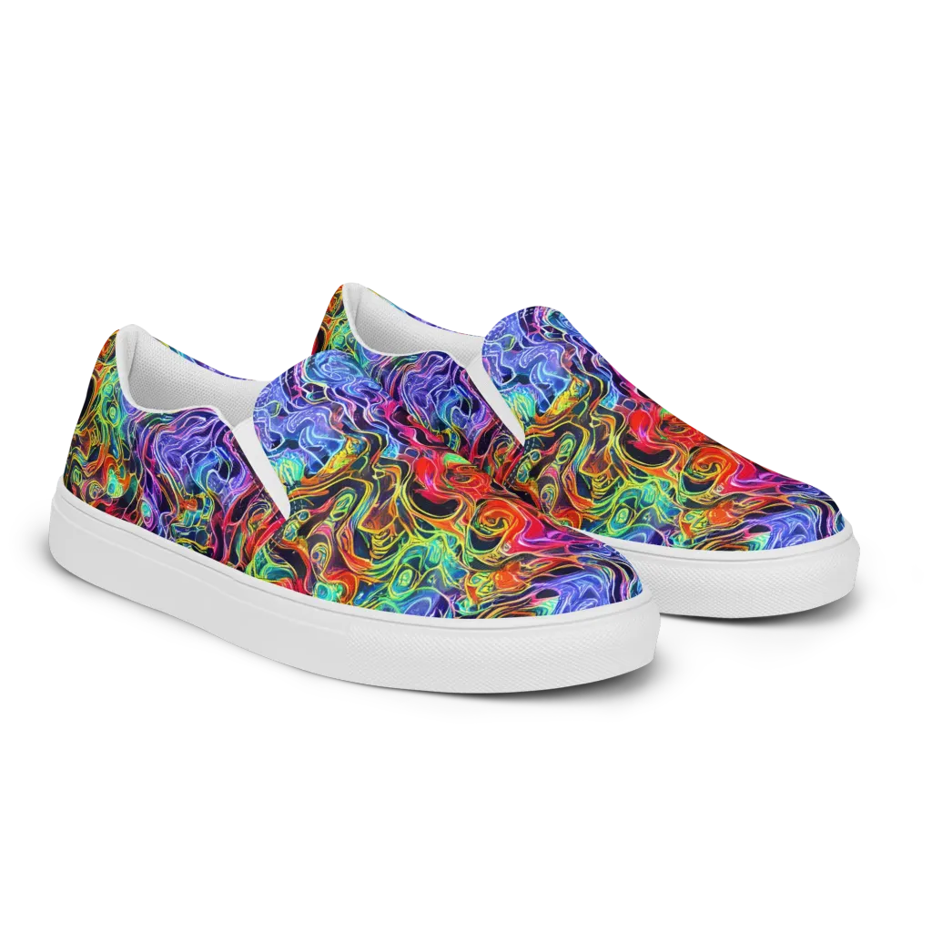 Riotous Aurora on Women's Slip-On Canvas Shoes — Right Front