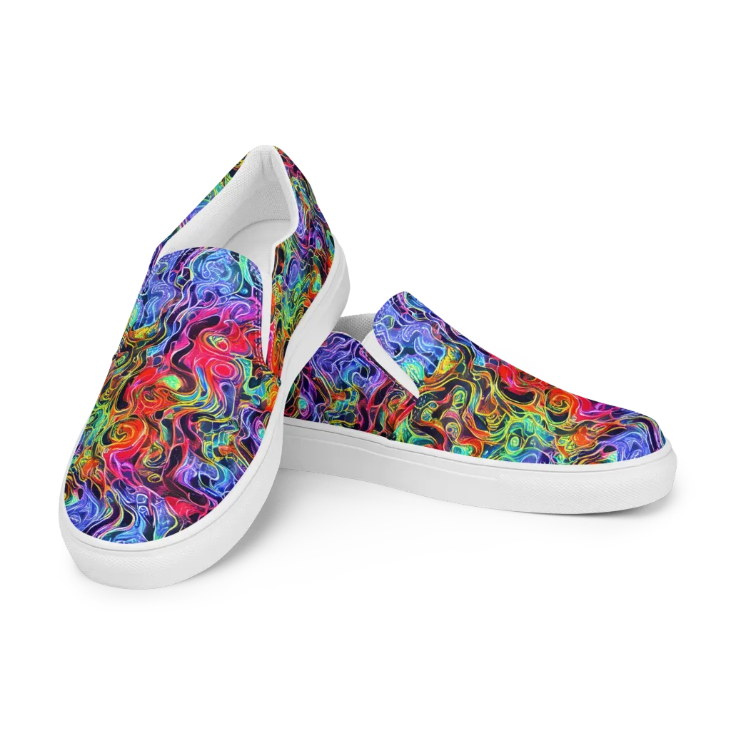 Riotous Aurora on Women's Slip-On Canvas Shoes — Left Front