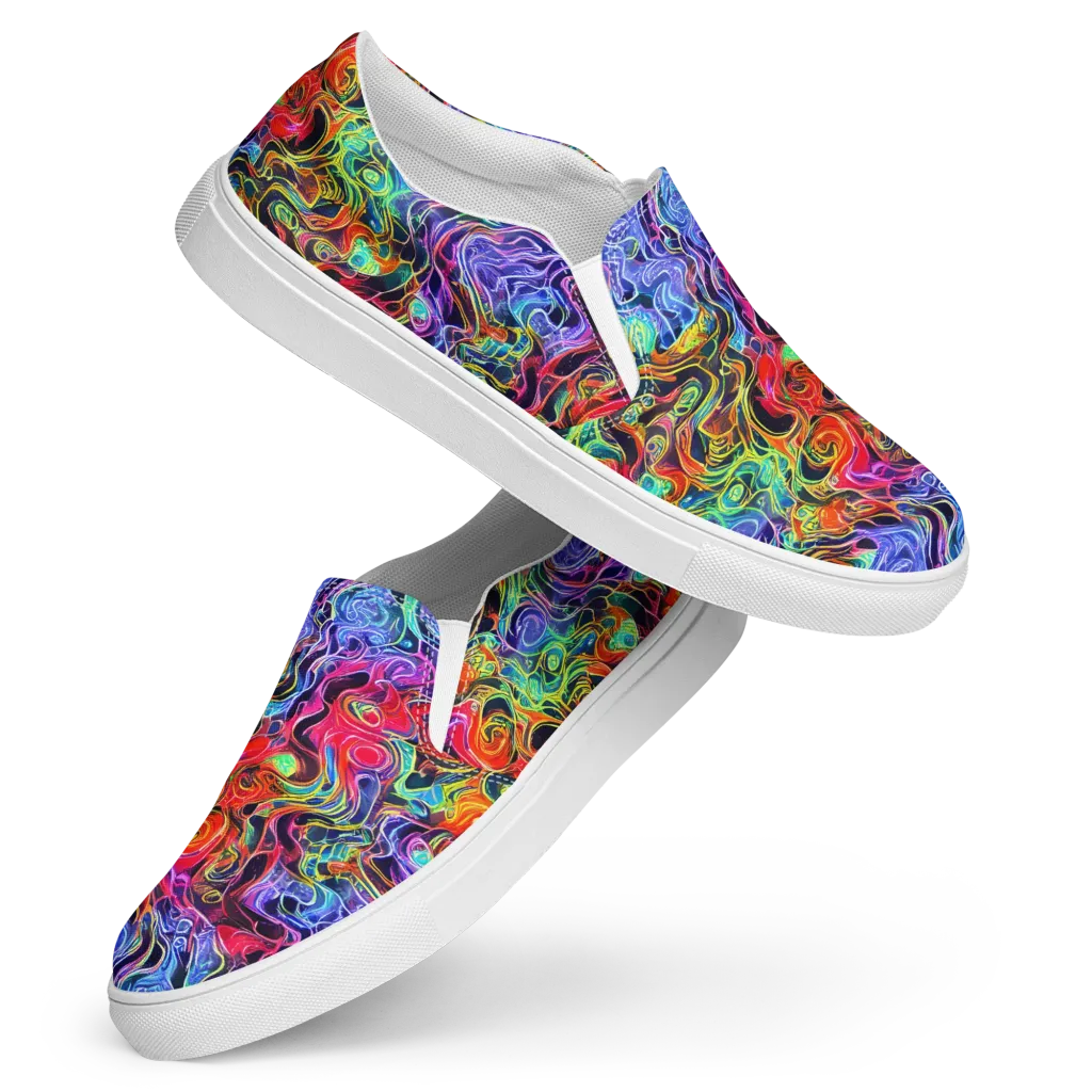 Riotous Aurora on Women's Slip-On Canvas Shoes — Front