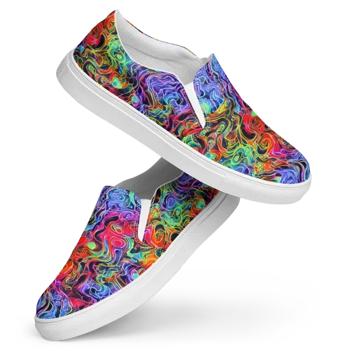 Riotous Aurora on a Women's Slip-On Canvas Shoes