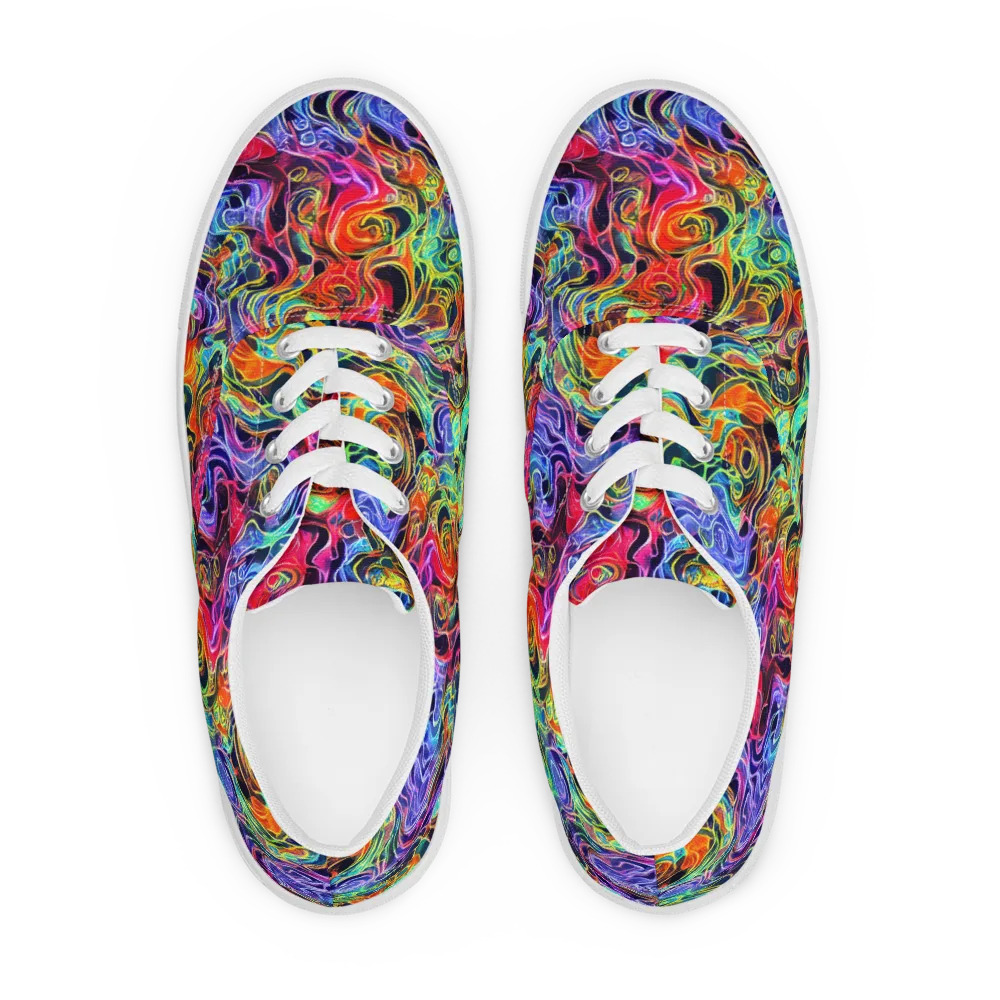 Riotous Aurora on Men's Lace-Up Canvas Shoes — Front